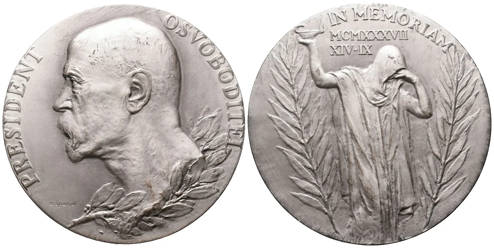 Španiel Otakar -  K úmrtí TGM, 80 mm