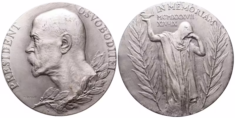 Španiel Otakar -  K úmrtí TGM, 80 mm