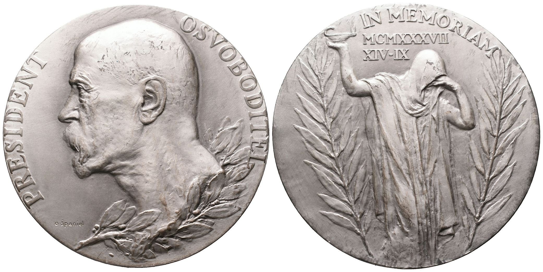 Španiel Otakar -  K úmrtí TGM, 80 mm