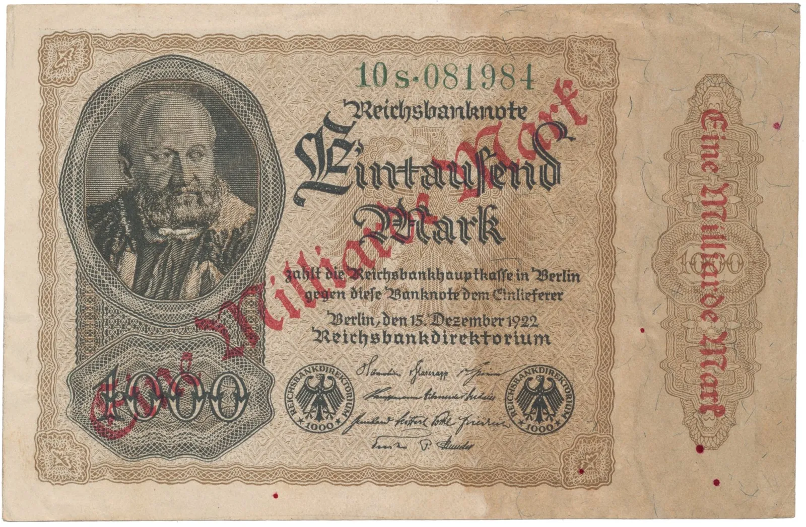 Německo, 1 Milliarde Mark 1923, Ro.110b