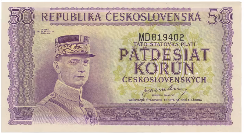 50 Koruna b.d. (1945), série MD, Hej.73a.S2