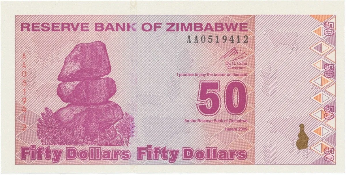 Zimbabwe, 50 Dollars 2009, P.96
