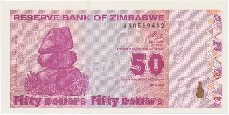 Zimbabwe, 50 Dollars 2009, P.96