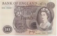 Velká Británie, 10 Pounds (1970~1975), Page, náhradní série M 08, P.376r