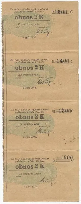 Nouzovky české od roku 1914 — 1