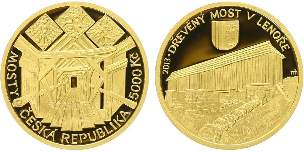 5000 Kč 2013 - Dřevěný most v Lenoře, PROOF
