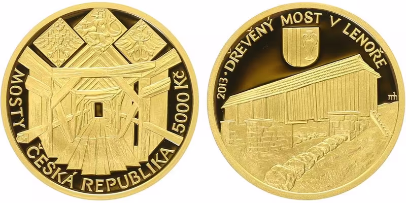 5000 Kč 2013 - Dřevěný most v Lenoře, PROOF