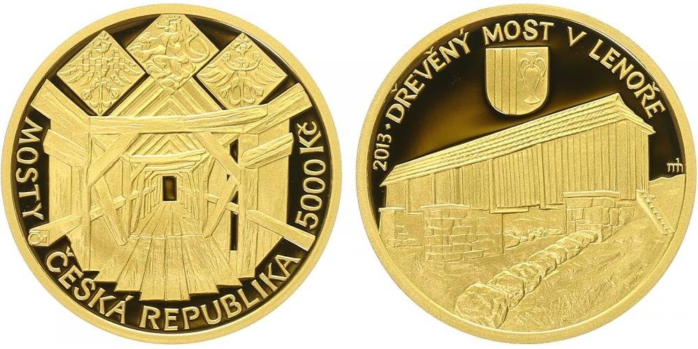5000 Kč 2013 - Dřevěný most v Lenoře, PROOF