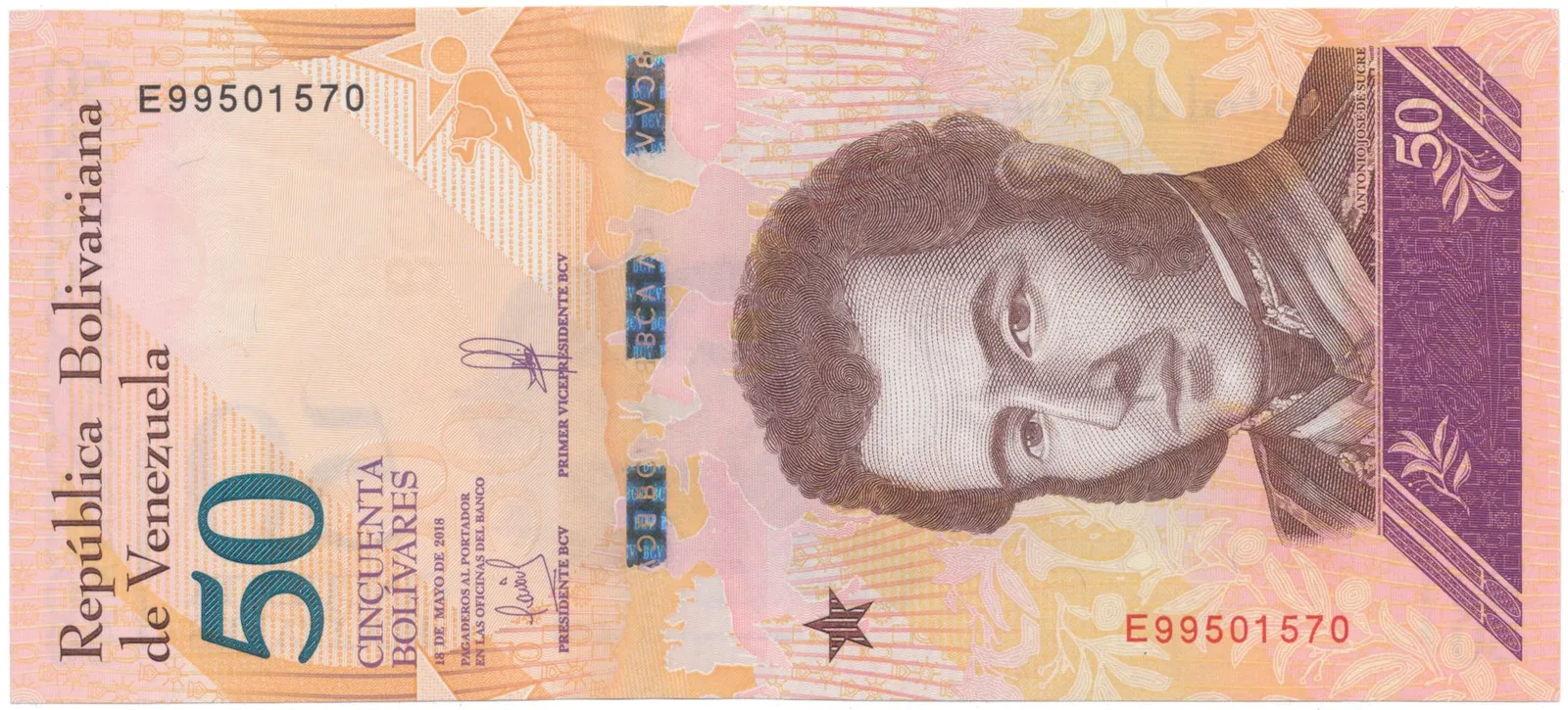 Venezuela, 50 Bolivares 2018, P.105a