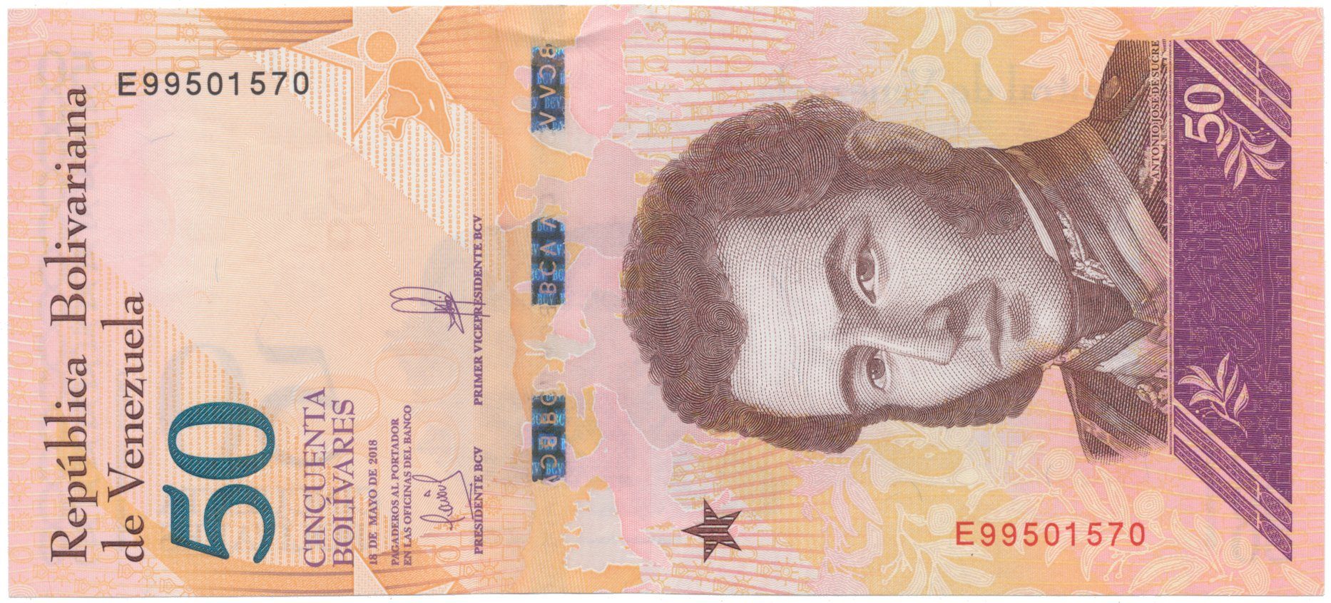 Venezuela, 50 Bolivares 2018, P.105a