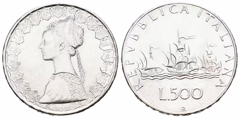 Itálie, 500 Lira 1964