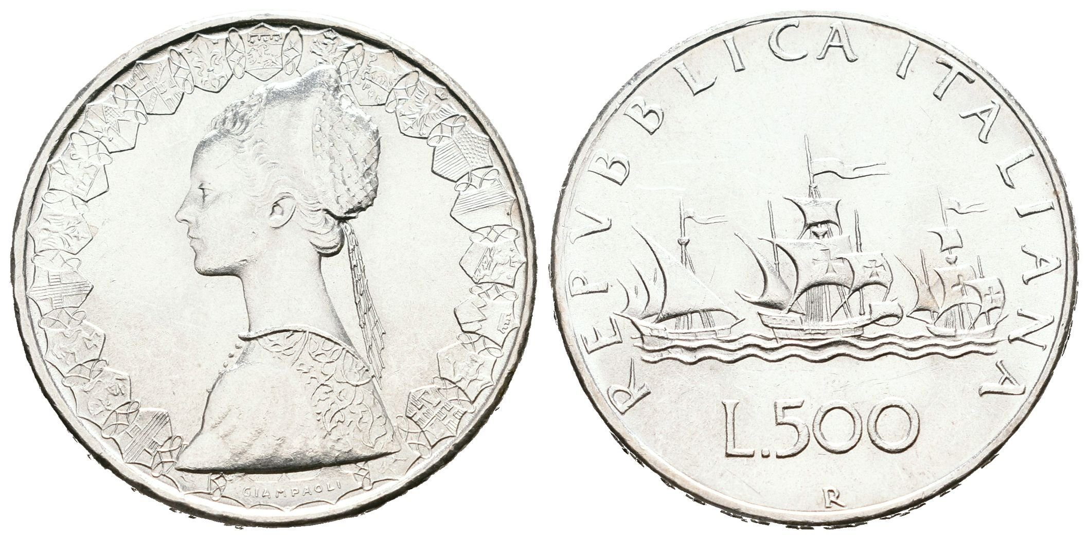 Itálie, 500 Lira 1964