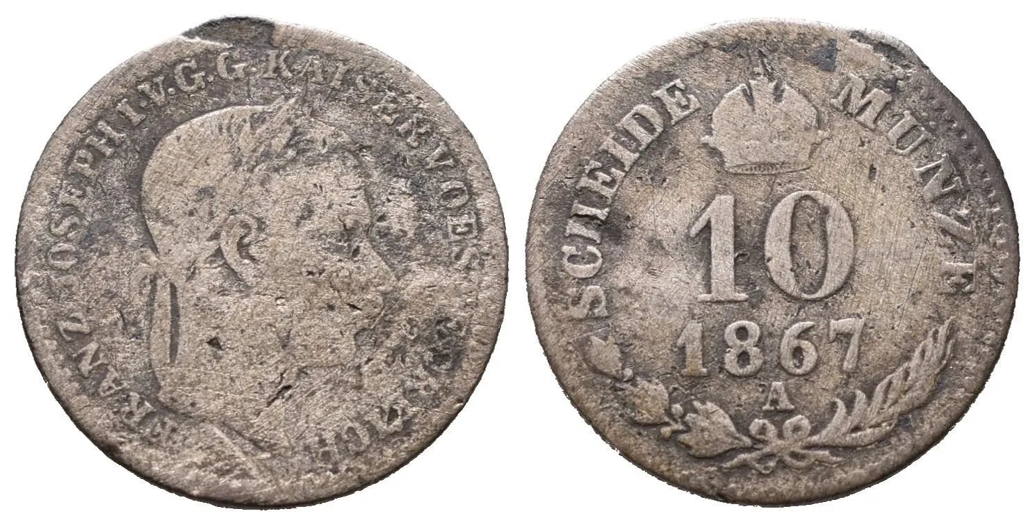 10 Krejcar 1867 A