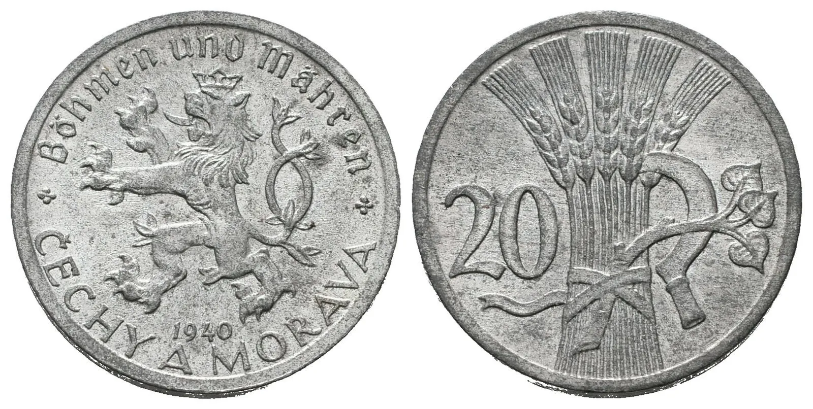 20 Haléř 1940, nádherná zachovalost