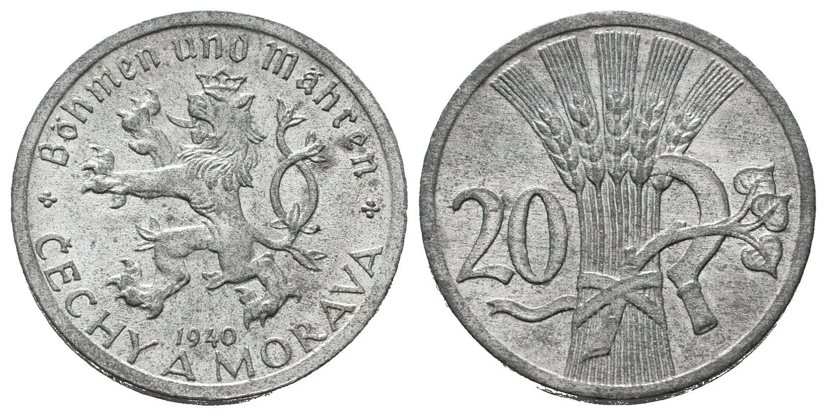 20 Haléř 1940, nádherná zachovalost