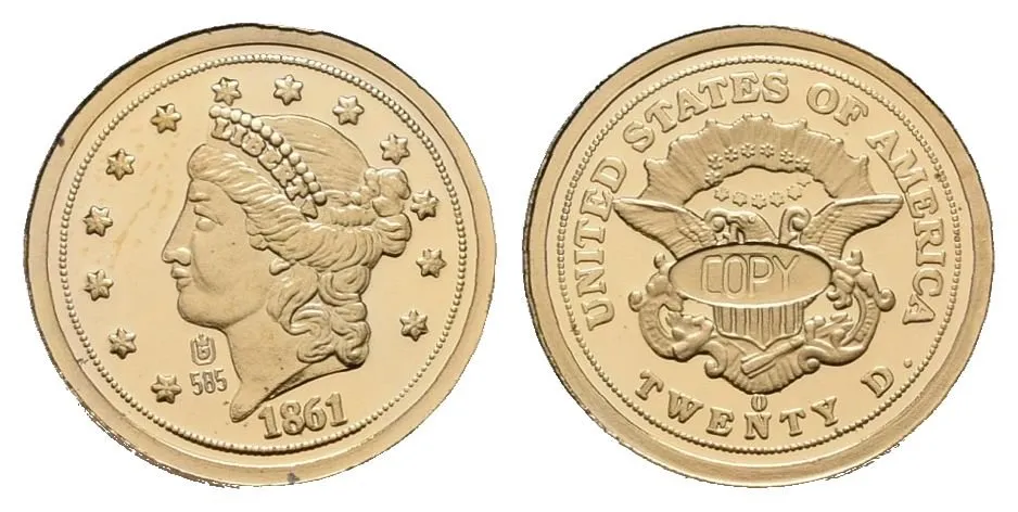 USA, replika 20 Dollars 1861