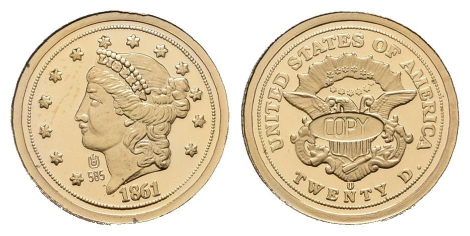 USA, replika 20 Dollars 1861
