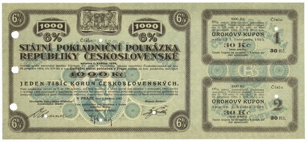 Státní pokladniční poukázky, 1919 - 1939 — 1