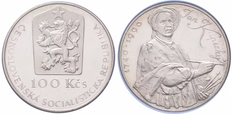 100 Kčs 1990 - Ján Kupecký, PROOF