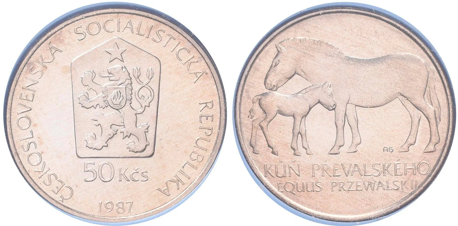 50 Kčs 1987 - Kůň Převalského, PROOF