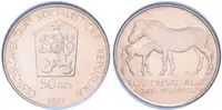 50 Kčs 1987 - Kůň Převalského, PROOF