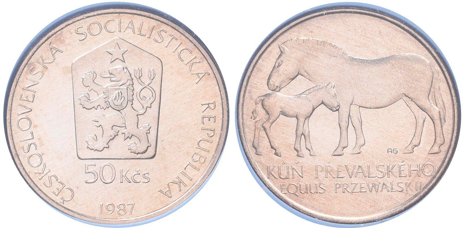 50 Kčs 1987 - Kůň Převalského, PROOF