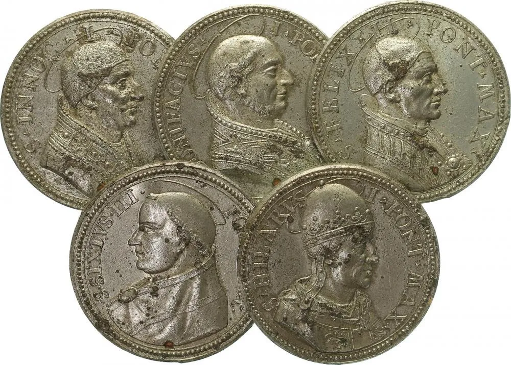 Vatikán - životopisné medaile, cca 18. století — 1