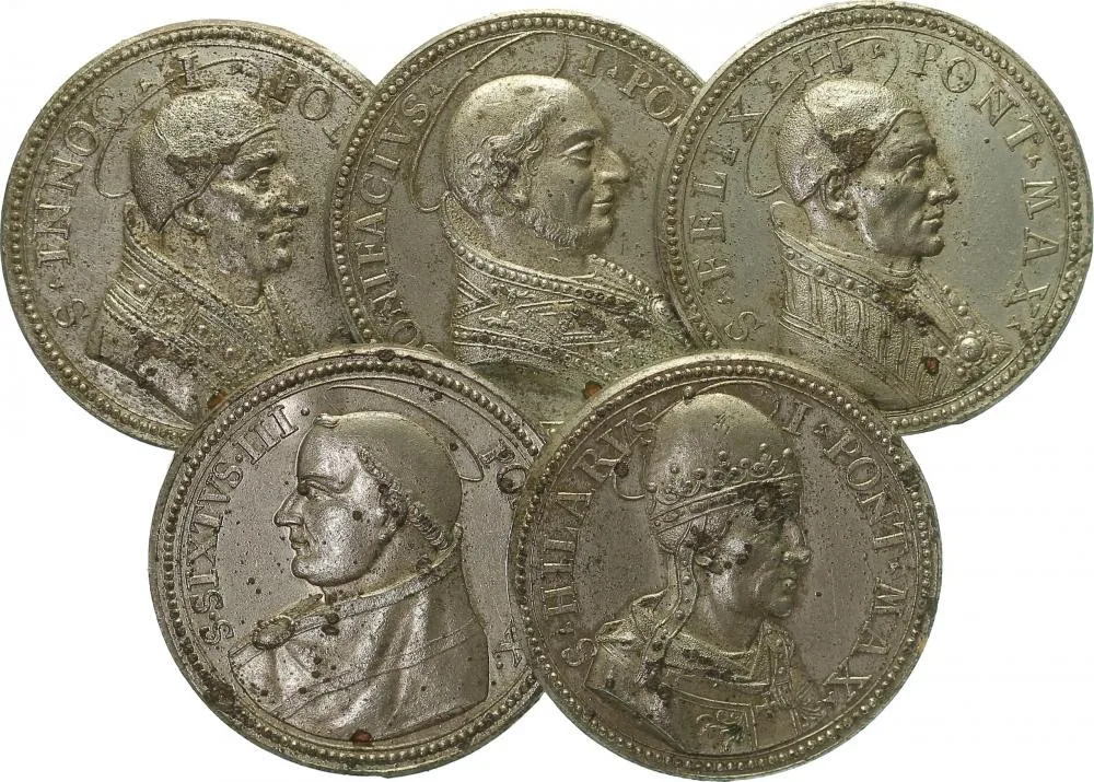 Vatikán - životopisné medaile, cca 18. století — 1