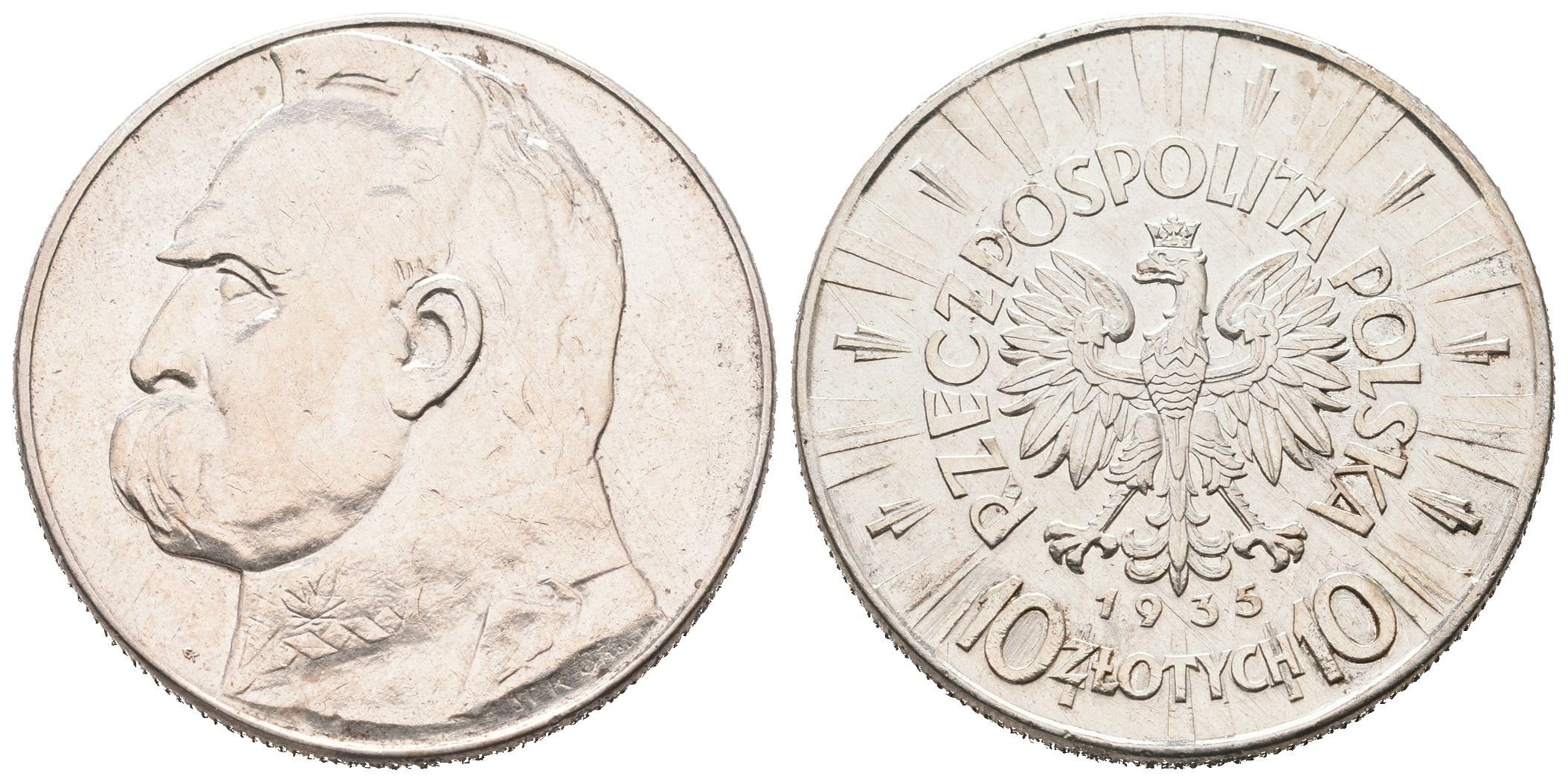 Polsko, 10 Zlotých 1935 - Pilsudzki