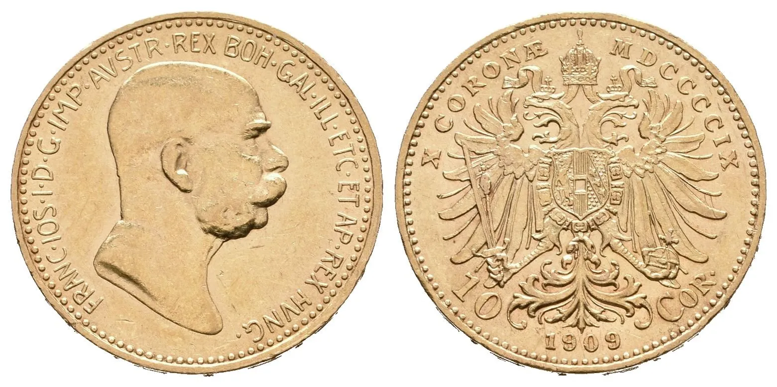 10 Koruna 1909, typ Marschall