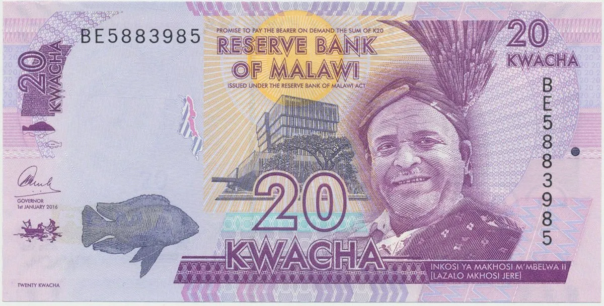Malawi, 20 Kwacha 2014~2020, P.63