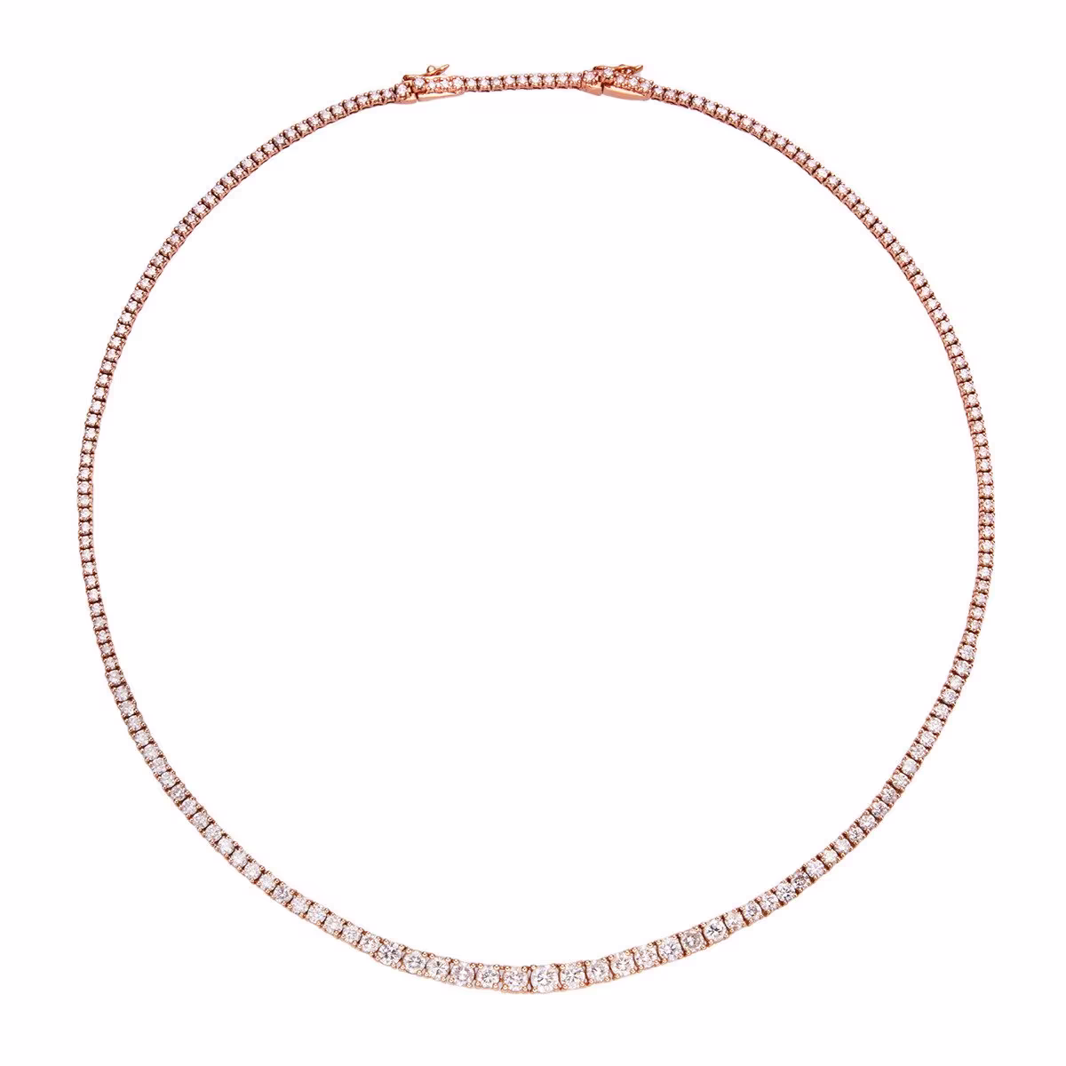 Náhrdelník z růžového zlata s přírodními diamanty