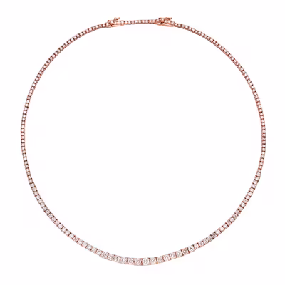 Náhrdelník z růžového zlata s přírodními diamanty