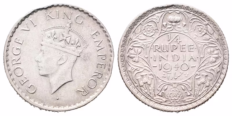 Indie, 1/4 Rupie 1940