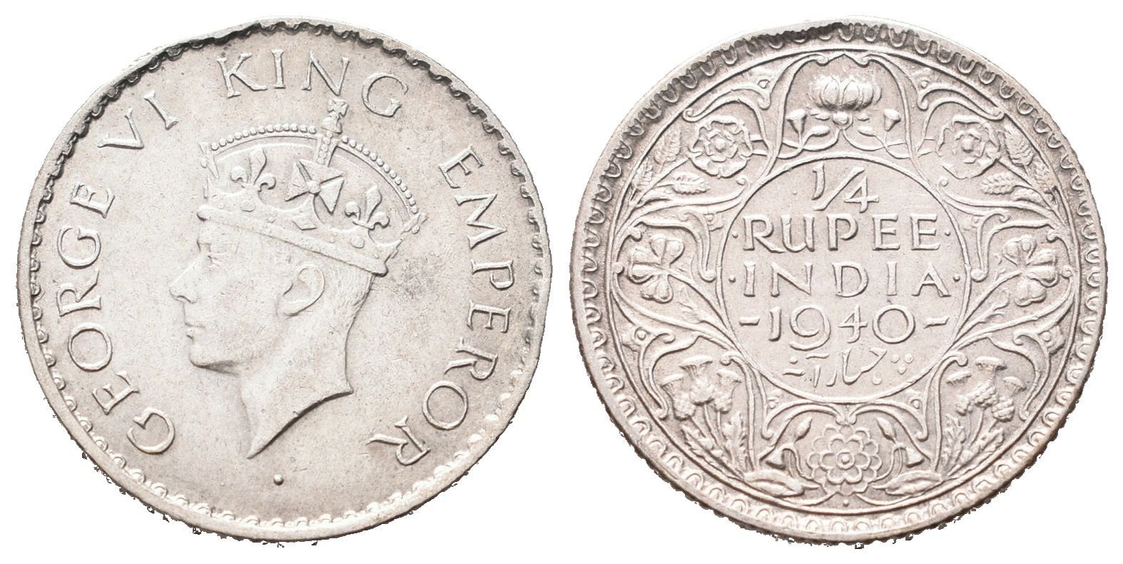 Indie, 1/4 Rupie 1940