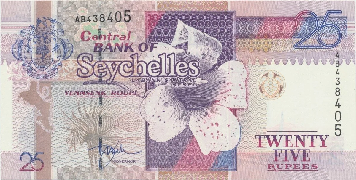 Seychely, 25 Rupees (1998), P.37