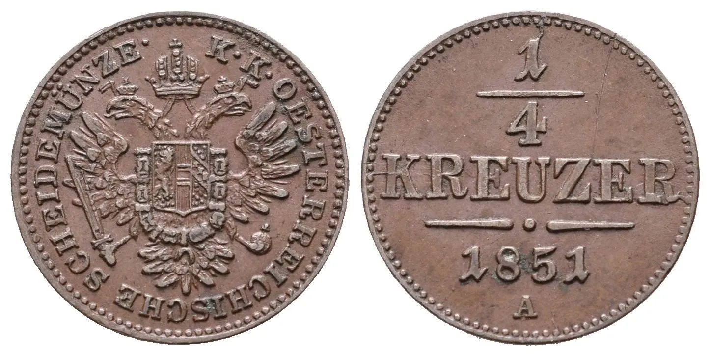 1/4 Krejcar 1851 A