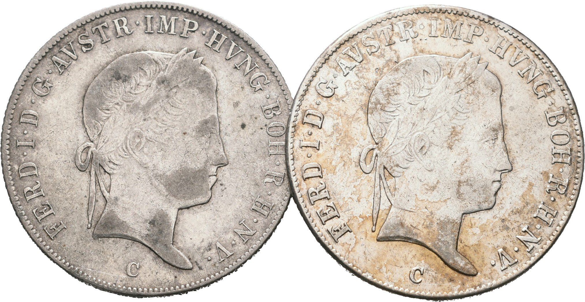 Ferdinand V., 20 Krejcar 1847 C a 1848 C, Praha, lot 2 ks