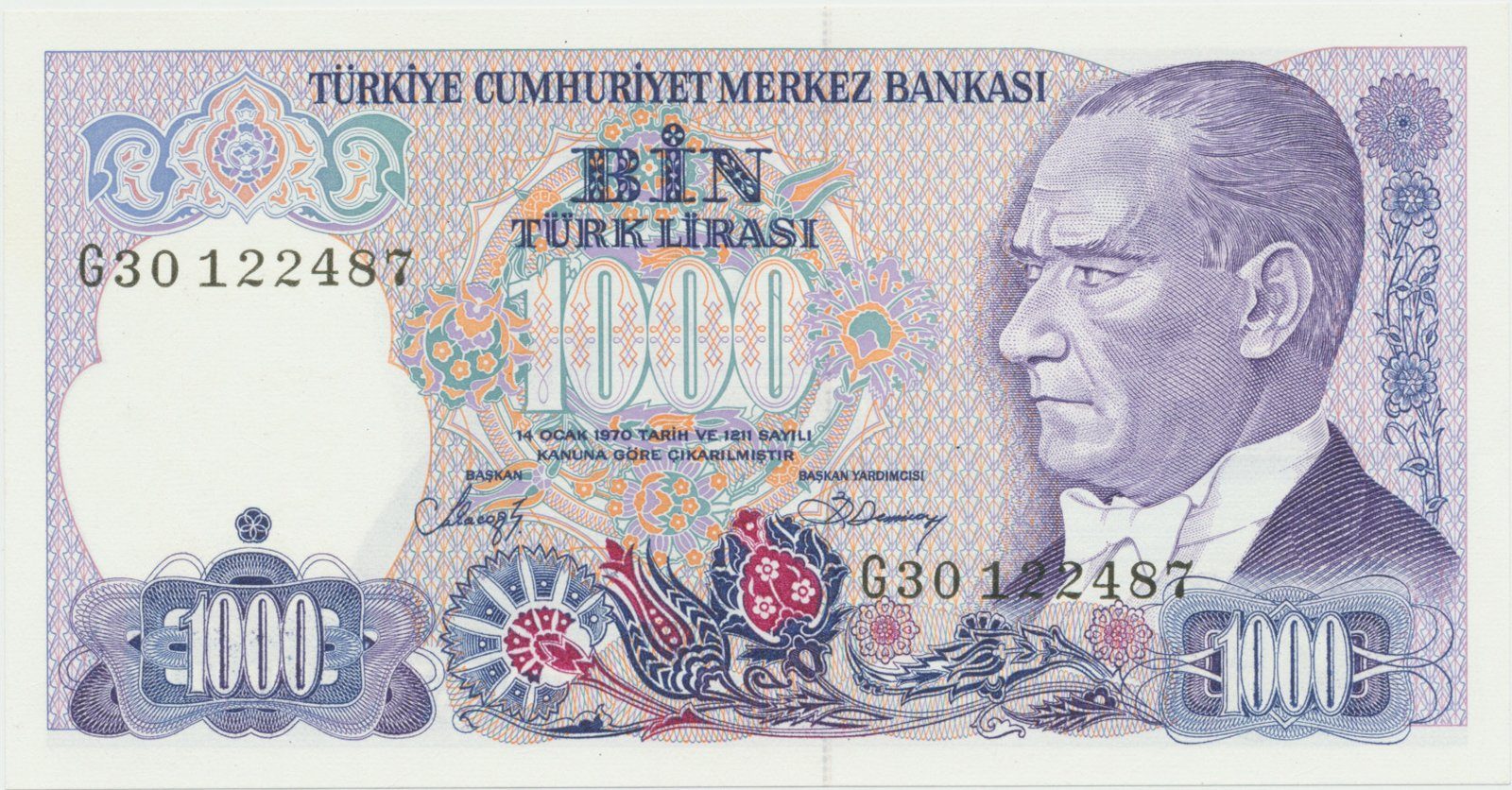 Turecko, 1000 Lira (1986), P.196
