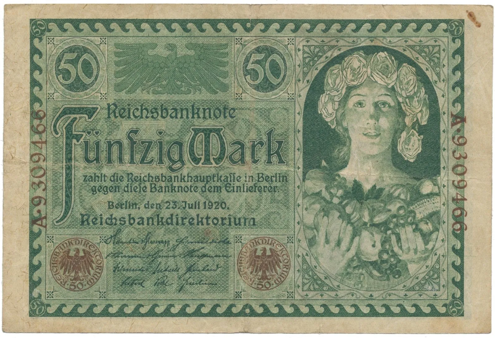Německo, 50 Mark 1920, Ro.66