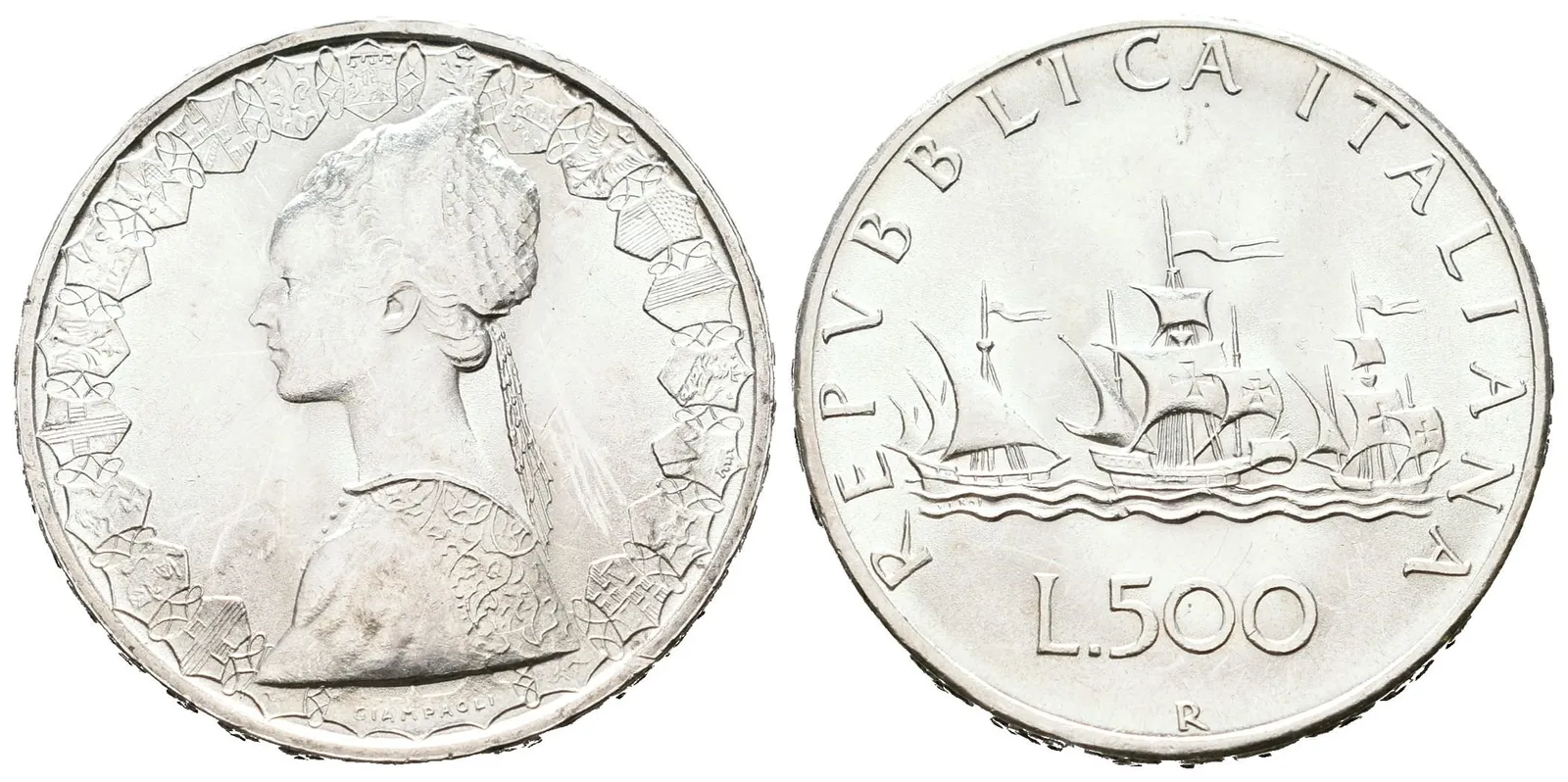 Itálie, 500 Lira 1966