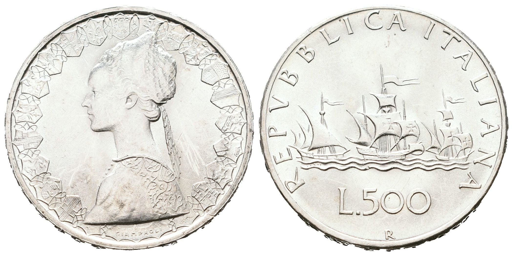 Itálie, 500 Lira 1966