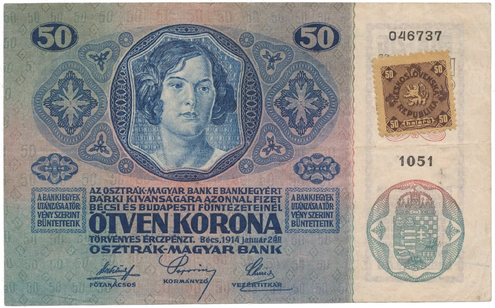 50 Koruna 1914 (1919), kolkovaná, Hej.4