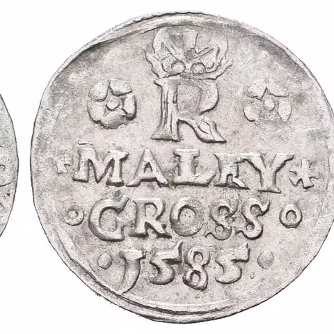 Malý groš 1585, Jáchymov-Hofmann, HN.7a (opis 7c), pěkná zachovalost, drobné rysky