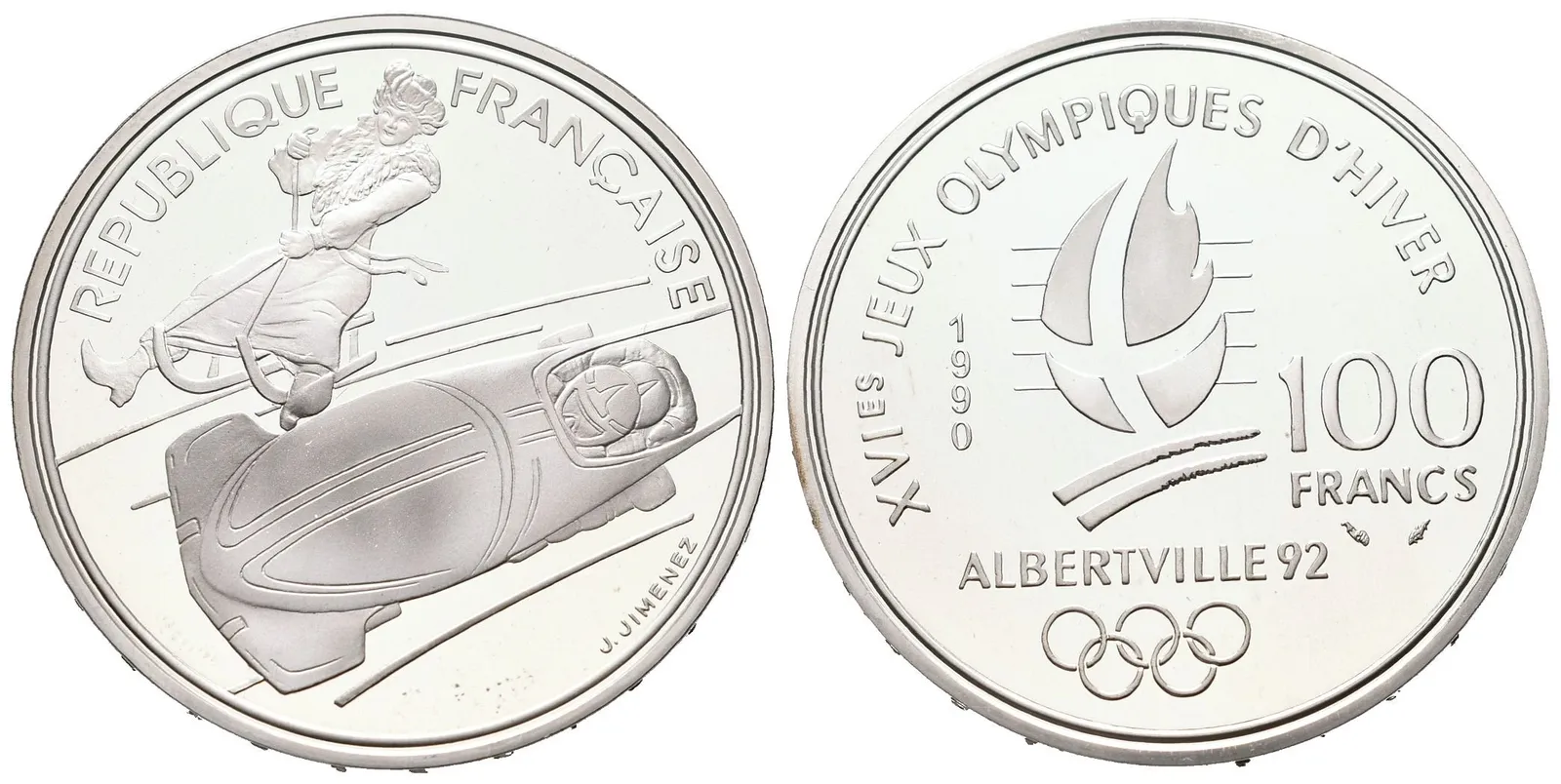 Francie, 100 Frank 1990 - Olympijské hry