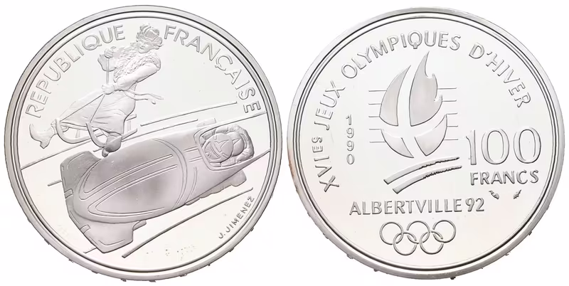 Francie, 100 Frank 1990 - Olympijské hry