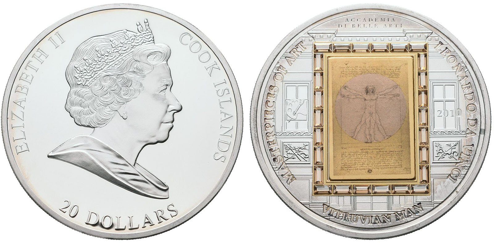 Cook Islands, 20 Dollars 2010 - Da Vinci