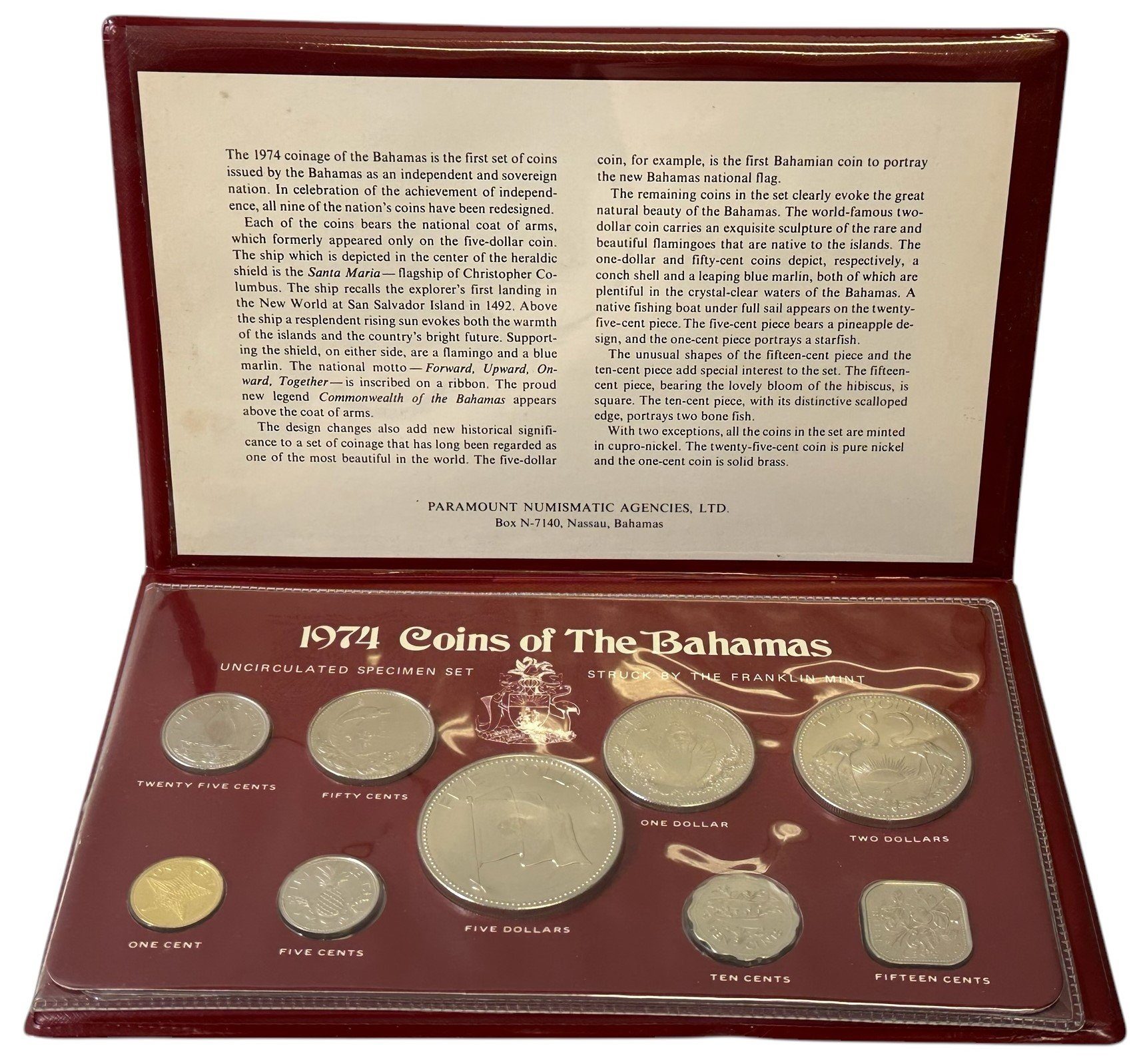Bahamy, Sada mincí 1974 - Uncirculated Specimen Set