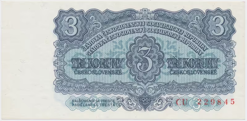 Československo, 3 Koruna 1961, série CU, Hej.98a
