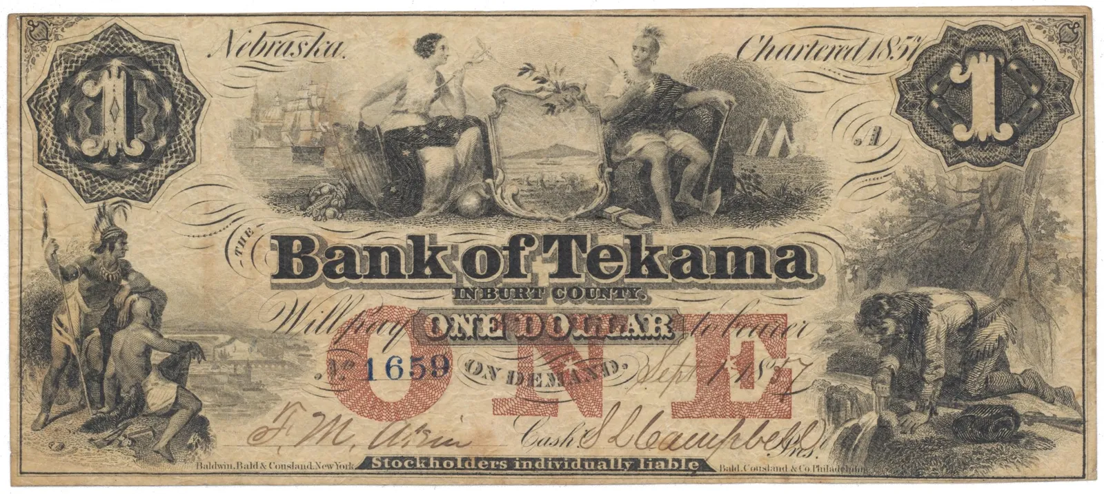 USA - Nebraska, Dollar 1857